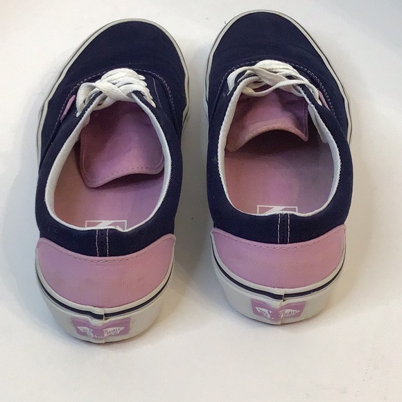 VANS BLACK AND PINK OFF THE WALL LOW TOP SNEAKERS SZ MENS 8 WOMEN 9.5 - Picture 2 of 11